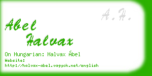 abel halvax business card