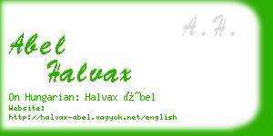 abel halvax business card